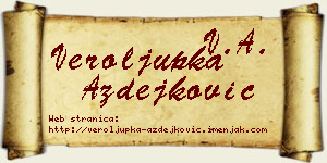 Veroljupka Azdejković vizit kartica